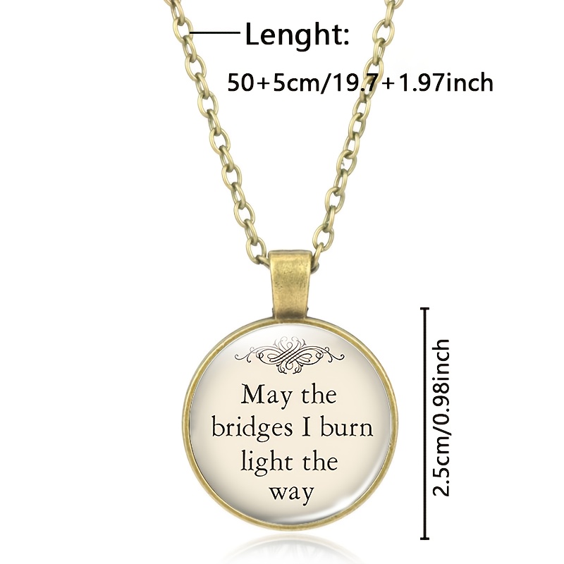 Women's Classic Chain Necklace with Colorful Pattern Badge